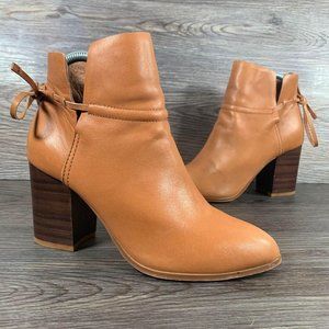 Kelsi Dagger Brown Leather Heel Booties Women’s Size 7.5